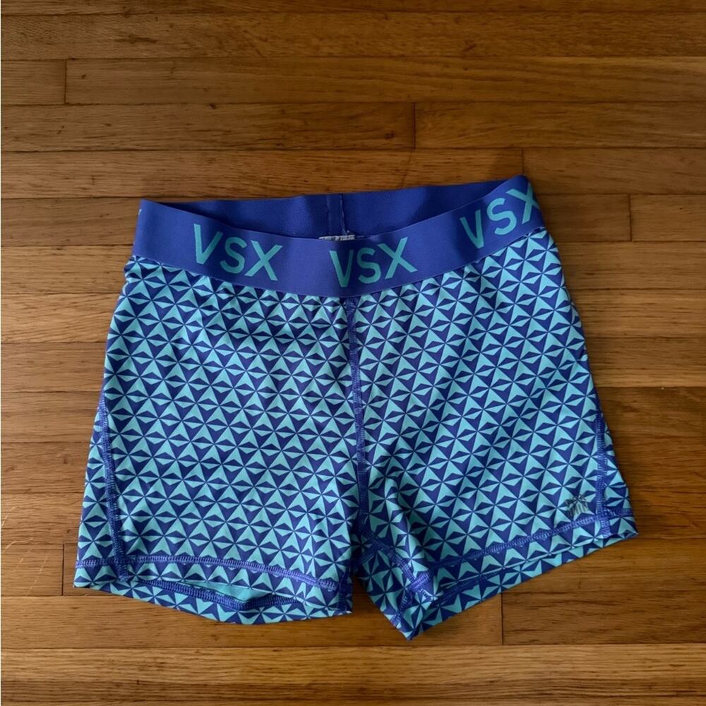 VSX Victoria’s Secret sport spandex shorts purple and teal size small